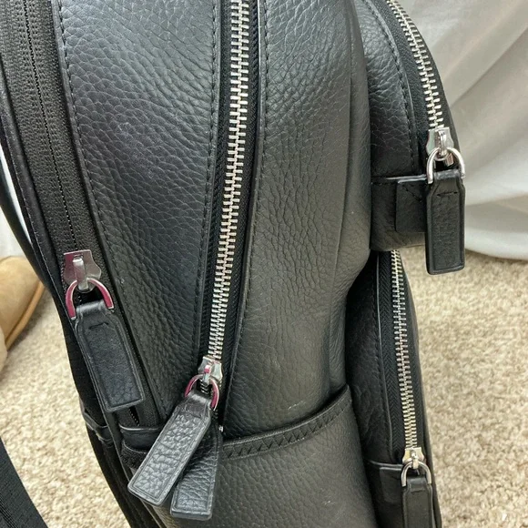 Michael Kors Black Pebbled Leather Multi-Pocket Backpack